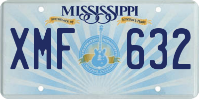 MS license plate XMF632