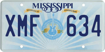 MS license plate XMF634