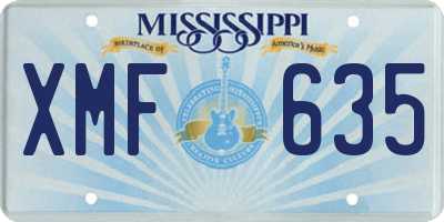 MS license plate XMF635