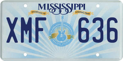 MS license plate XMF636