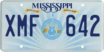 MS license plate XMF642
