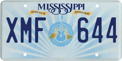 MS license plate XMF644