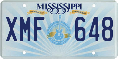MS license plate XMF648