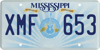 MS license plate XMF653
