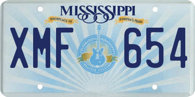 MS license plate XMF654