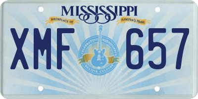 MS license plate XMF657