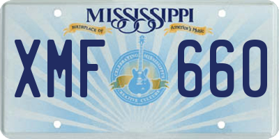MS license plate XMF660