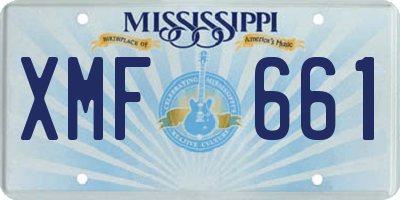 MS license plate XMF661