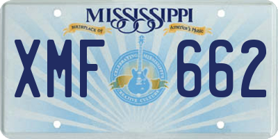MS license plate XMF662