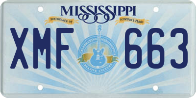 MS license plate XMF663