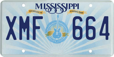 MS license plate XMF664