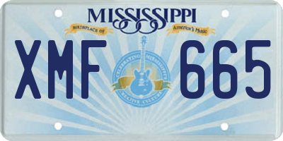 MS license plate XMF665