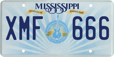 MS license plate XMF666