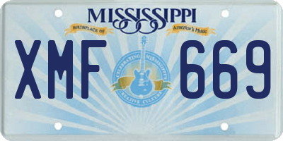 MS license plate XMF669