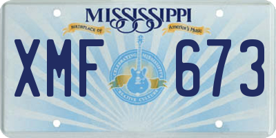 MS license plate XMF673