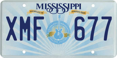 MS license plate XMF677