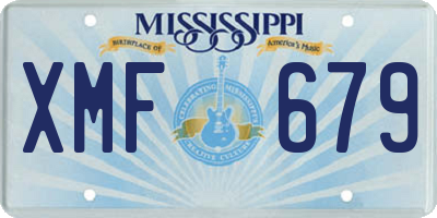 MS license plate XMF679