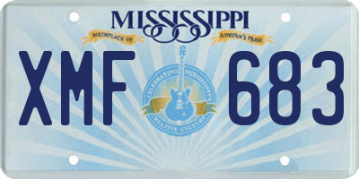MS license plate XMF683
