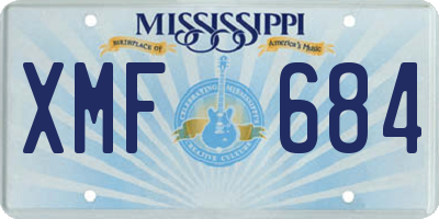 MS license plate XMF684