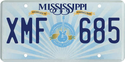 MS license plate XMF685