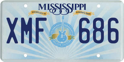MS license plate XMF686