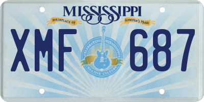 MS license plate XMF687