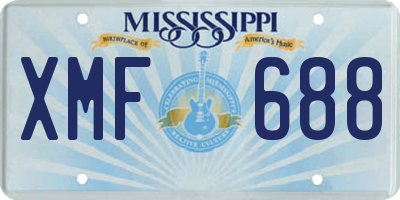 MS license plate XMF688