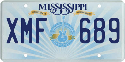 MS license plate XMF689