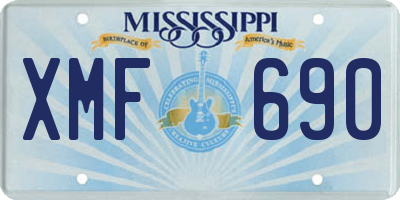 MS license plate XMF690