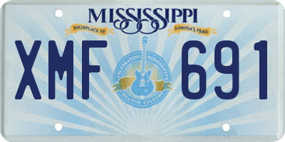 MS license plate XMF691