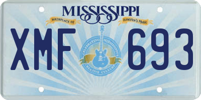 MS license plate XMF693