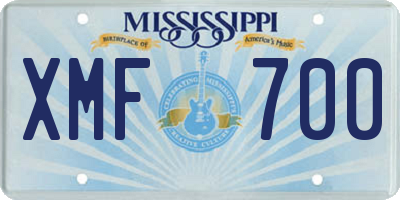 MS license plate XMF700