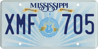 MS license plate XMF705