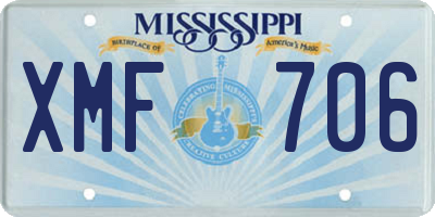 MS license plate XMF706