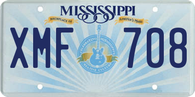 MS license plate XMF708