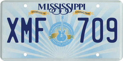 MS license plate XMF709