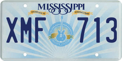 MS license plate XMF713