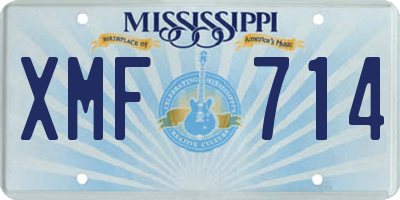 MS license plate XMF714