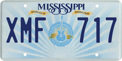 MS license plate XMF717