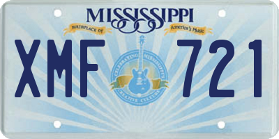 MS license plate XMF721