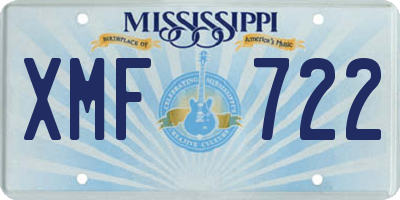 MS license plate XMF722