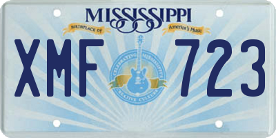 MS license plate XMF723