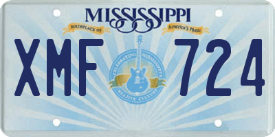 MS license plate XMF724