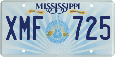 MS license plate XMF725