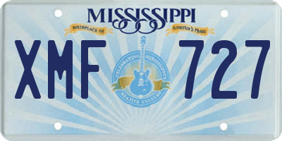MS license plate XMF727