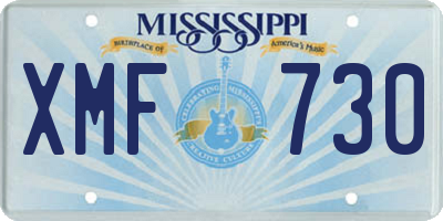 MS license plate XMF730