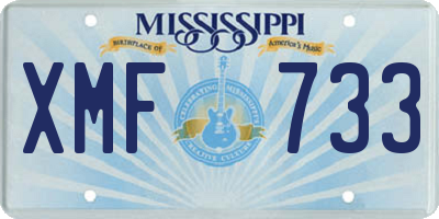 MS license plate XMF733