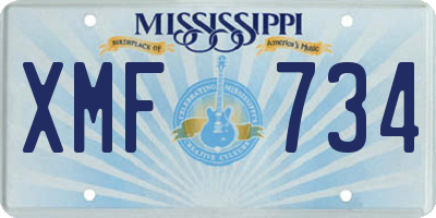 MS license plate XMF734