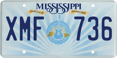 MS license plate XMF736