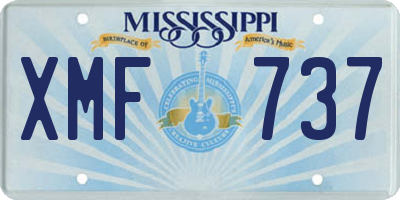 MS license plate XMF737